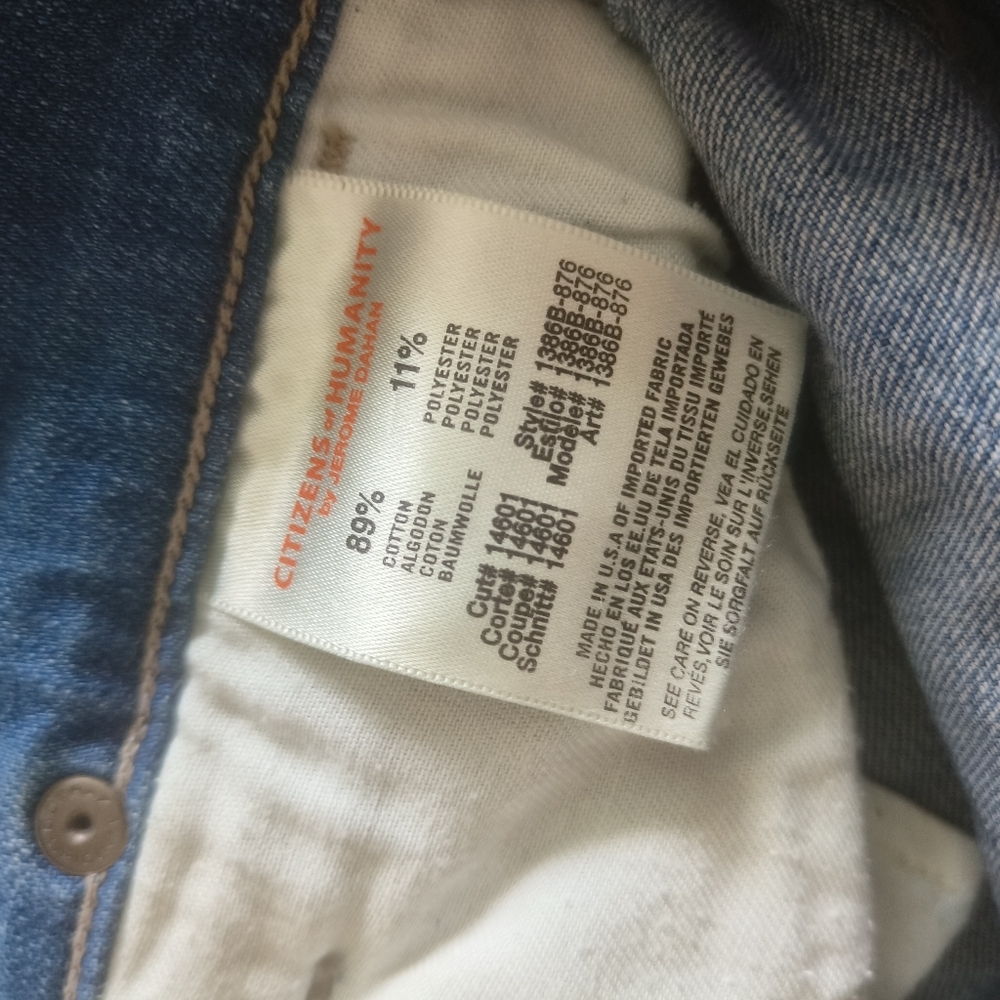 Citizens of Humanity By Jerome Dahan Straight Leg Cuffed Jean Size 27 Light Wash - Picture 10 of 14